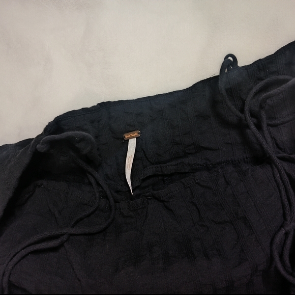 Free People Black Wide Leg Pants - Picture 5 of 6